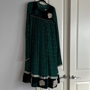 Long Green Indian Suit (3 Piece Suit)